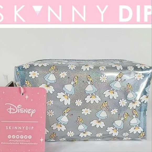 SkinnyDip London Alice & Wonderland Clear Glitter Makeup Bag - Picture 1 of 5